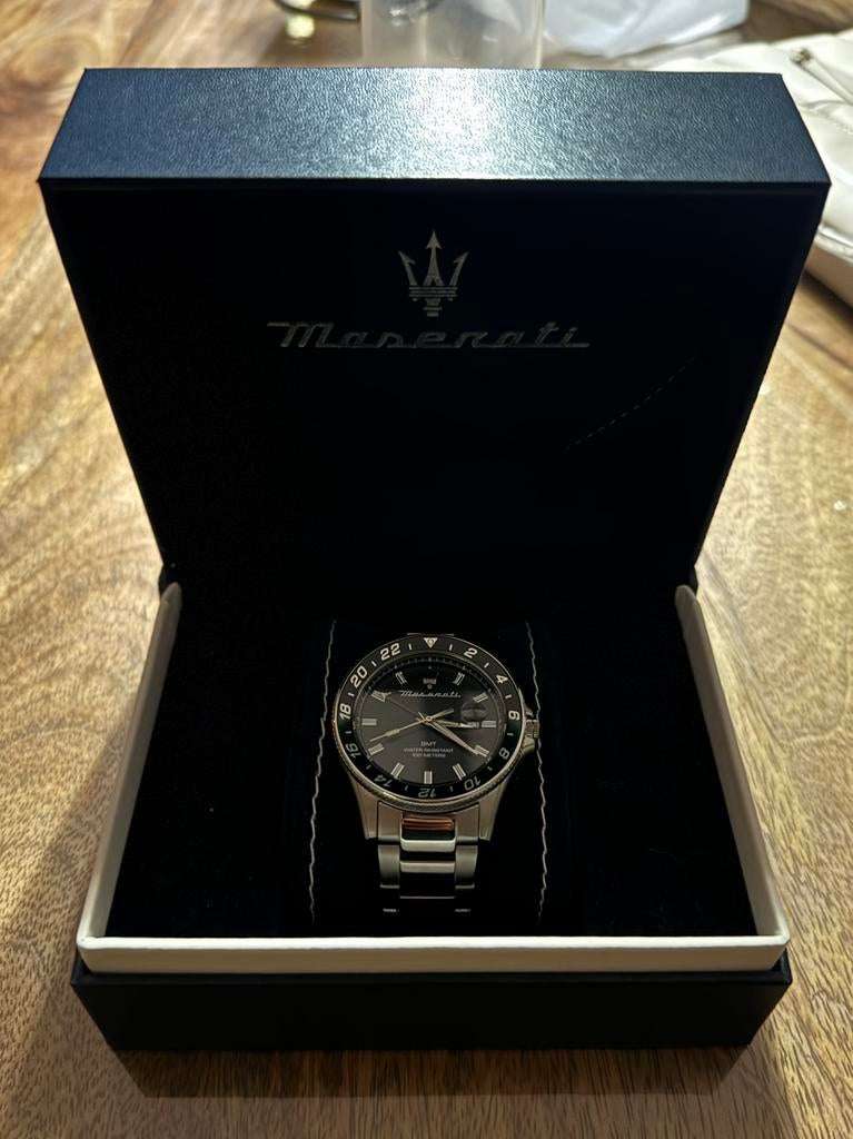 Maserati GMT SFIDA Collection horloge van roestvrij staal, Ophalen of Verzenden, Zo goed als nieuw, Staal, Staal