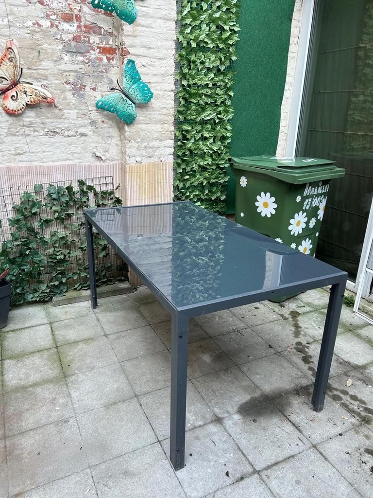 Tuintafel 150x80cm, Tuin en Terras, Tuintafels, Ophalen, Zo goed als nieuw, Rechthoekig, Metaal
