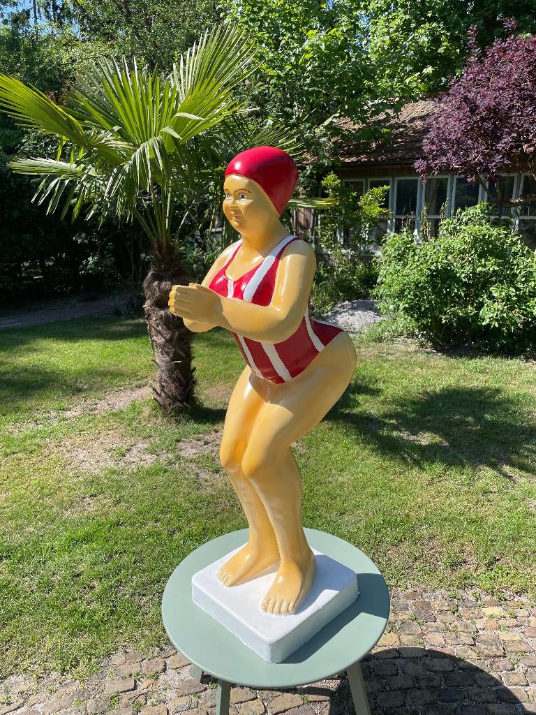 Duikende dame jacuzzi tuin, zwembad, vijver 115cm, Ophalen, Nieuw, Kunststof, Dierenbeeld