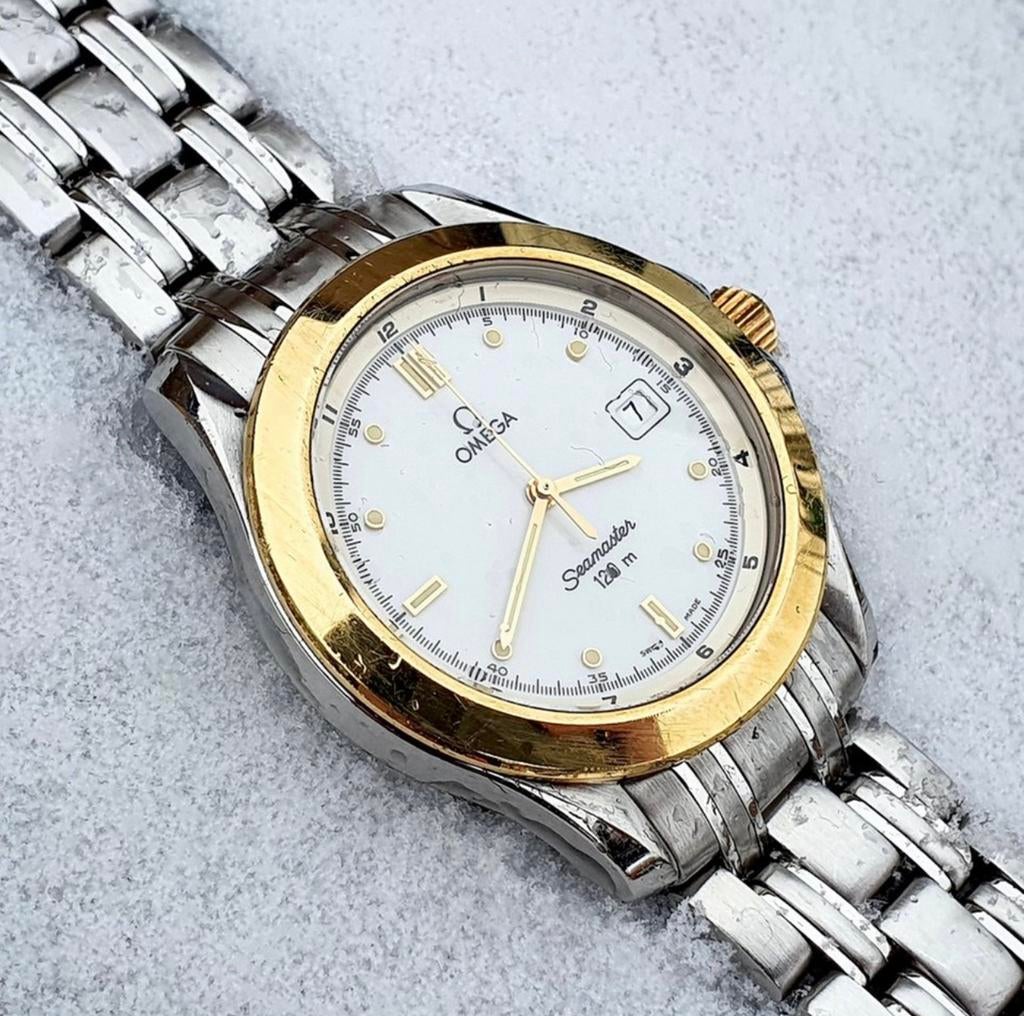 Vintage Omega Seamaster Goud/Staal Origineel Goede staat, Handtassen en Accessoires, Horloges | Heren, Ophalen, Zo goed als nieuw