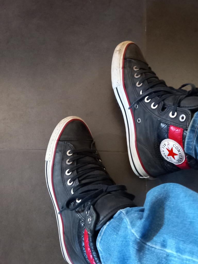 Hoge all stars - leder - maat 41 -> 6€, Ophalen, Zwart, Sneakers, Converse All Stars