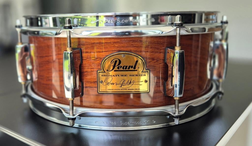 Pearl snare Signature Omar Hakim caisse claire, Musique & Instruments, Batteries & Percussions, Enlèvement, Comme neuf, Pearl