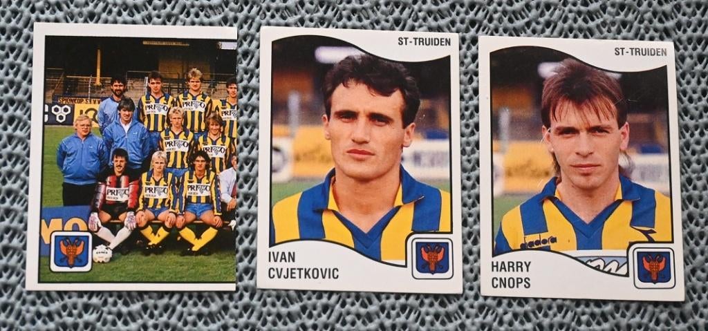 Panini Football 90 / STVV - St Truiden / 3 stickers, Verzamelen, Sportartikelen en Voetbal, Verzenden, Zo goed als nieuw, Poster, Plaatje of Sticker