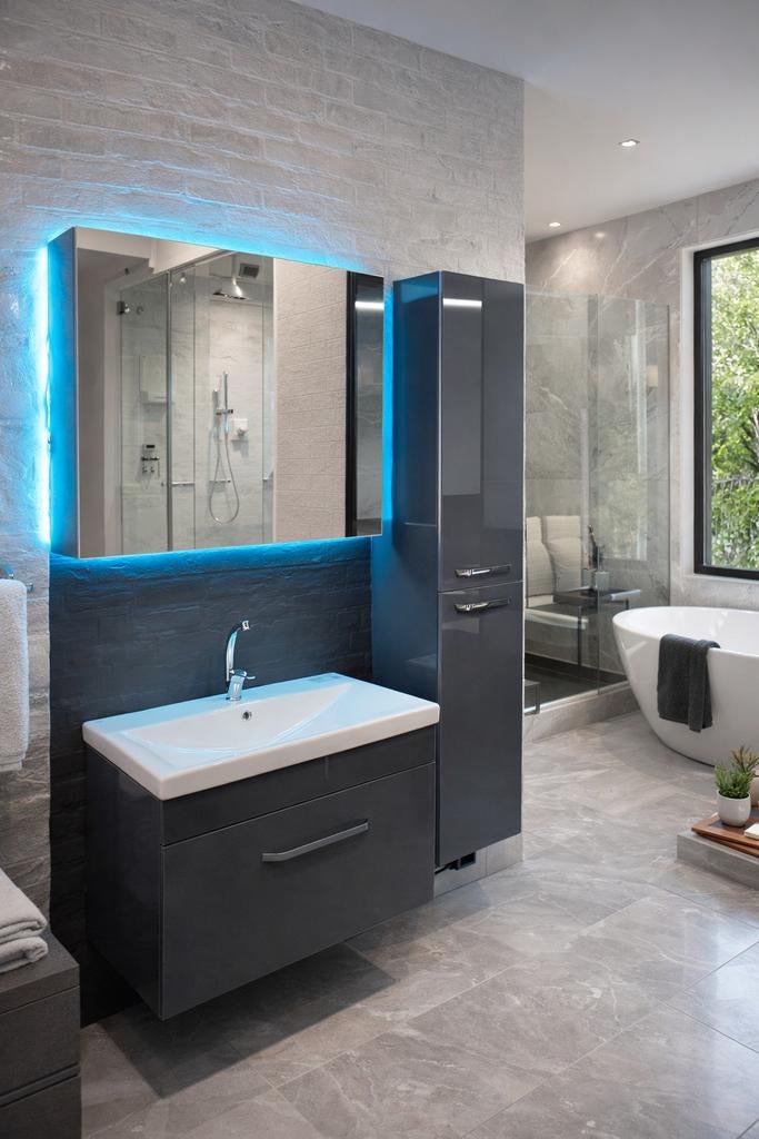 BEL ENSEMBLE DE MEUBLES DE SALLE DE BAIN DE LUXE, Maison & Meubles, Enlèvement