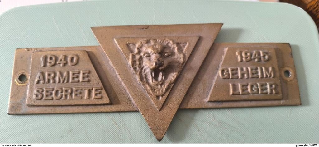 Magnifique bronze armée secrète 1940/45. 24/10 cm, Enlèvement ou Envoi, Bronze