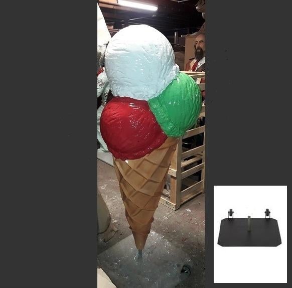 Schepijs VERRIJDBAAR 170 cm - 4 bol ijs polyester ijshoorn, Verzamelen, Ophalen, Nieuw