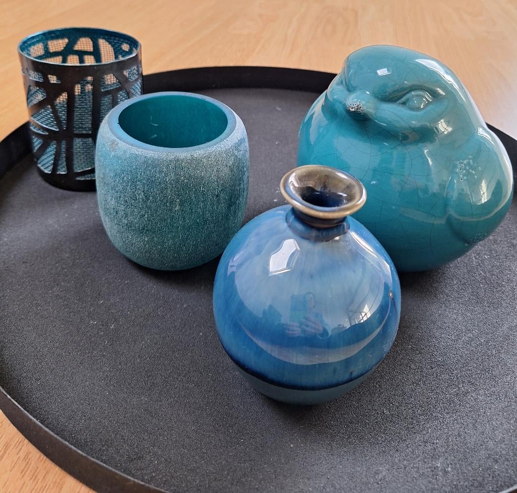 Zwarte metalen schaal Juntoo, Ophalen, Zo goed als nieuw, Rond, Schaal