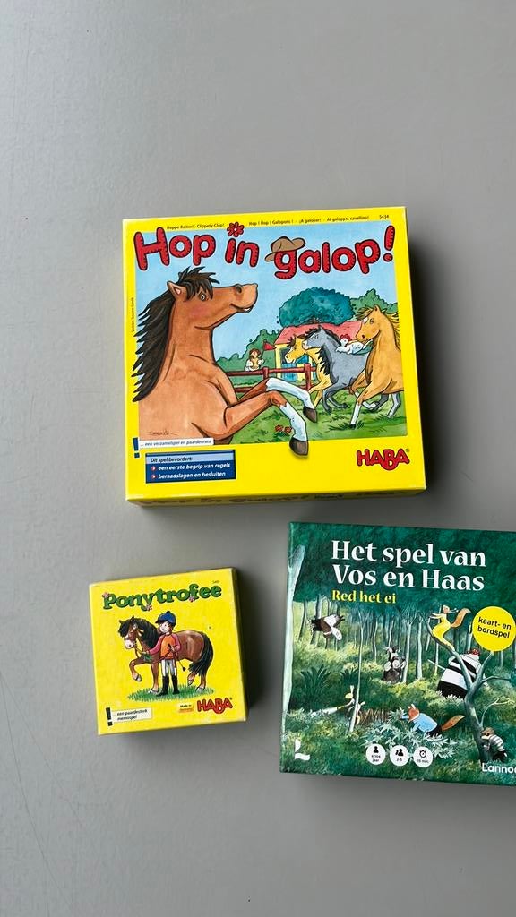 3 gezelschapsspelen haba en lannoo, Ophalen, Gebruikt