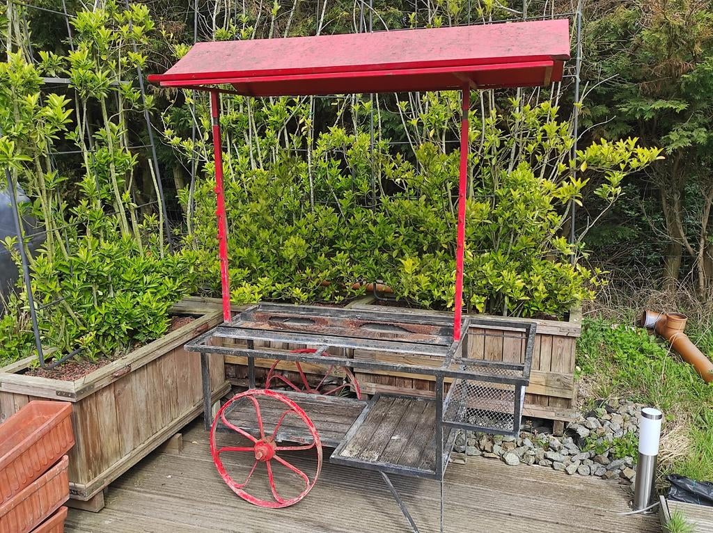 Vintage marktkraam bbq buitenkeuken. Afneembaar dak, Jardin & Terrasse, Cuisines extérieures, Enlèvement