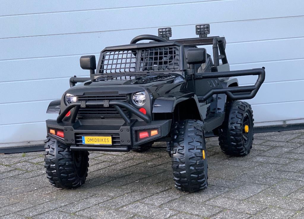 JEEP Mountain King 12v Zwart FM radio, leder zitje, Rubberba, Ophalen of Verzenden, Nieuw