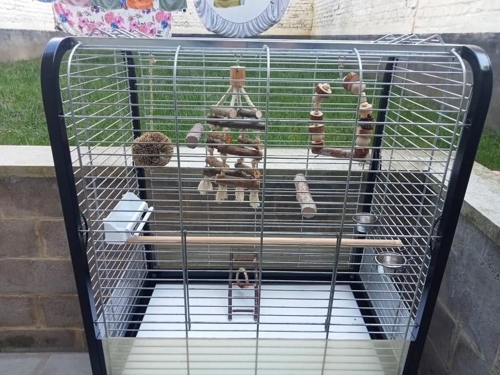 Grote papegaaienkooi met alle accessoires, Dieren en Toebehoren, Ophalen, Zo goed als nieuw, Vogelkooi