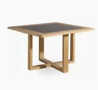 tuintafel Manutti 152x152 teak met graniet taupe, Tuin en Terras, Ophalen of Verzenden, Nieuw, Hout