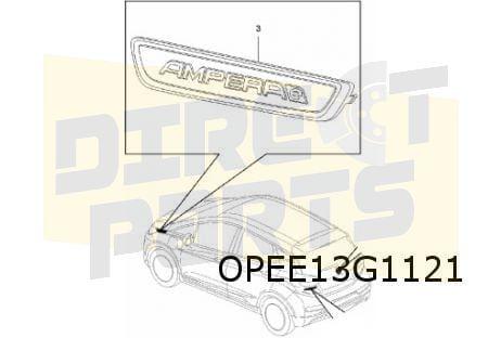 Opel Ampera-e embleem tekst ''Ampera-e'' zijkant L Origineel, Auto-onderdelen, -, Verzenden, -, Opel