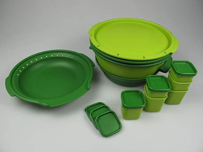 Tupperware™ « 101 Micro Gourmet + Insert + Ramequins » vert, Maison & Meubles, Cuisine| Tupperware, Envoi, Neuf, Vert, Récipient ou Bol