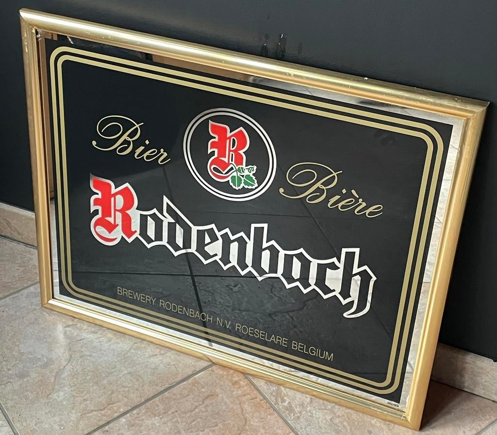 Vintage reclame spiegel rodenbach bier Roeselare mancave, Verzamelen, Ophalen of Verzenden, Zo goed als nieuw