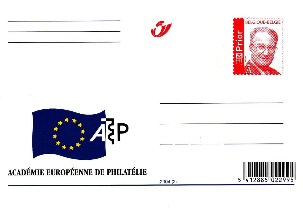 Année 2004 : carte postale - Académie européenne de philatél, Ophalen of Verzenden