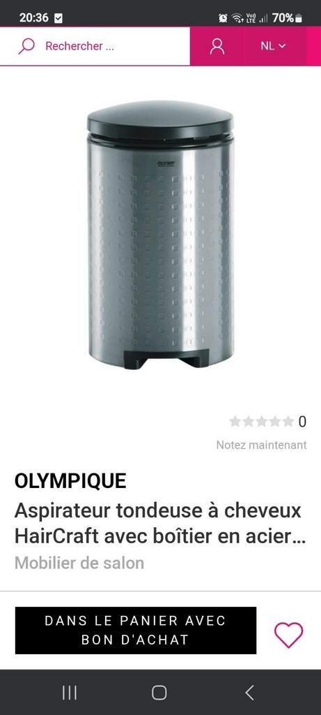 Aspirateur cheveux coiffeur professionnel olymp