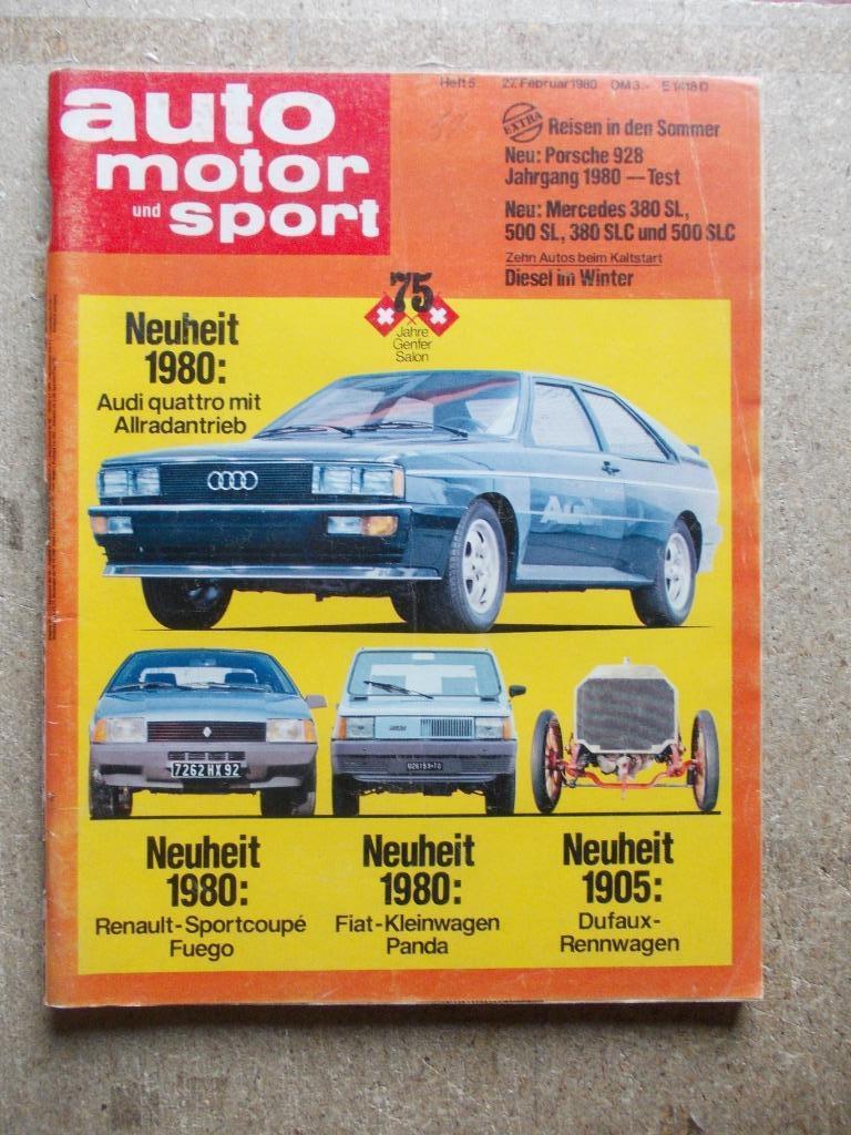 AUTO MOTOR UND SPORT AUDI RENAULT FIAT 1980, Livres, Enlèvement ou Envoi, Utilisé, Audi
