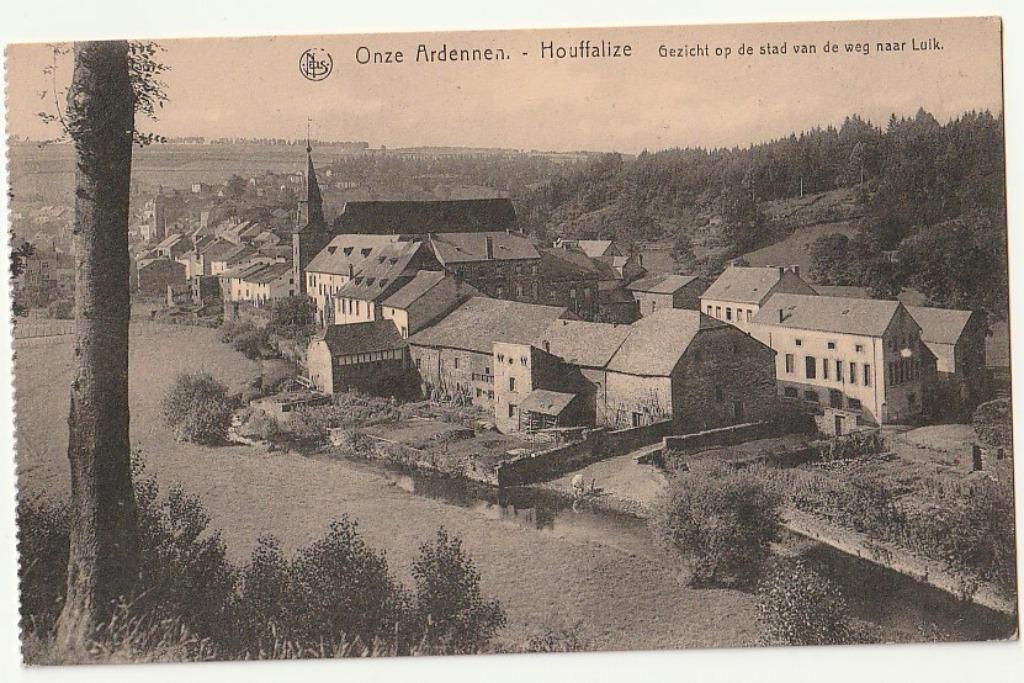 Onze Ardennen Houffalize Gezicht op stad van weg naar Luik, Verzenden, Ongelopen, Luxemburg