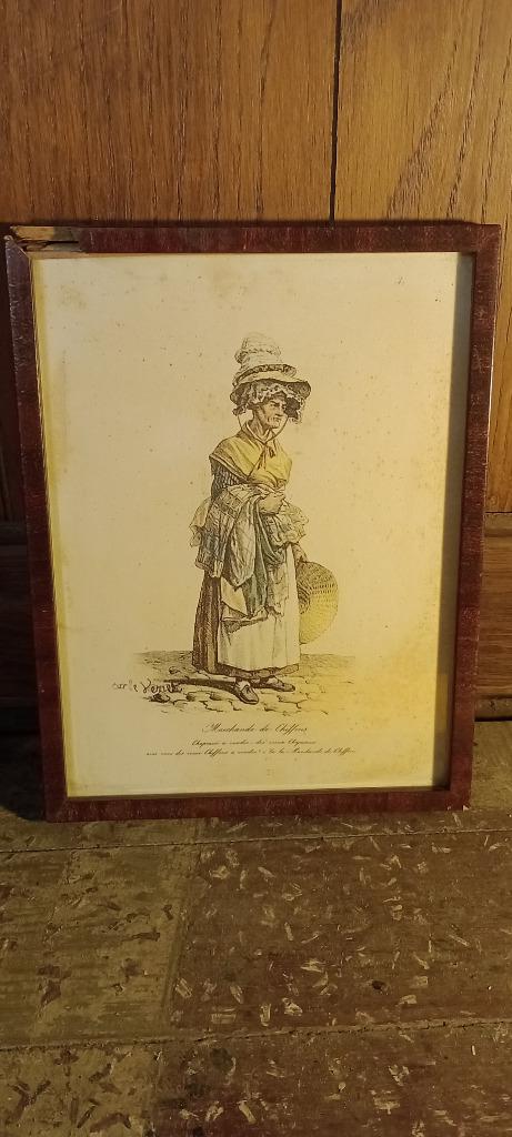 Gravure Carle Vernet, "Marchande de chiffons" 20x26, n177, Antiquités & Art, Art | Eaux-fortes & Gravures, Enlèvement ou Envoi