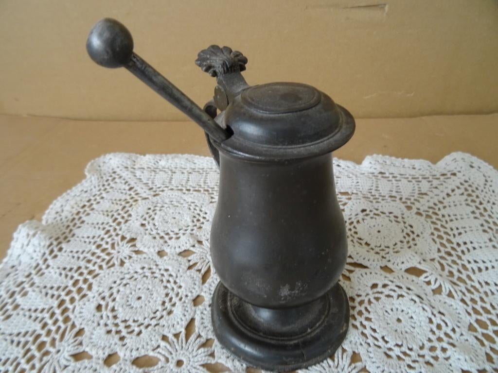 XVIIIe siècle Moutardier ancien pot à moutarde en étain 1780, Enlèvement ou Envoi