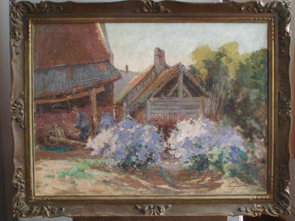 Grande Huile Le Jardinier, Victor Fermeuse, Laeken 1894-1963, Enlèvement