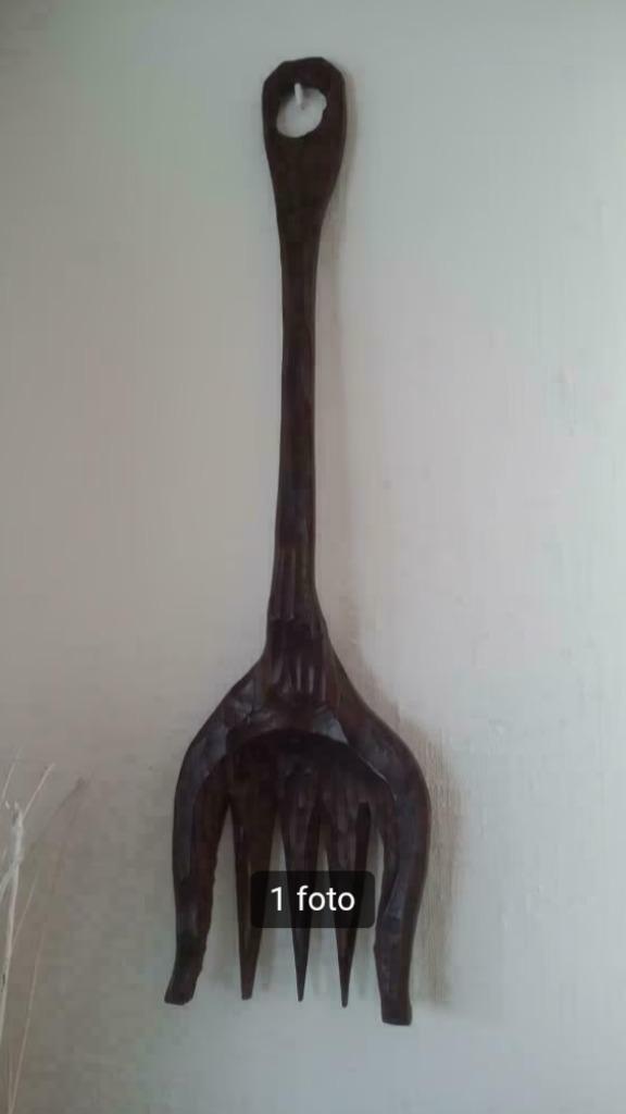 Afrikaans object / wanddecoratie / super grote vork, Ophalen of Verzenden