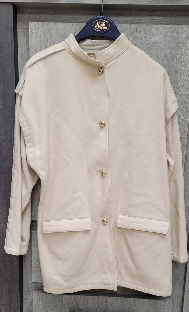 Mantel Gianni Versace - Dames ( maat 42), Beige, Maat 42/44 (L), Ophalen of Verzenden, Zo goed als nieuw