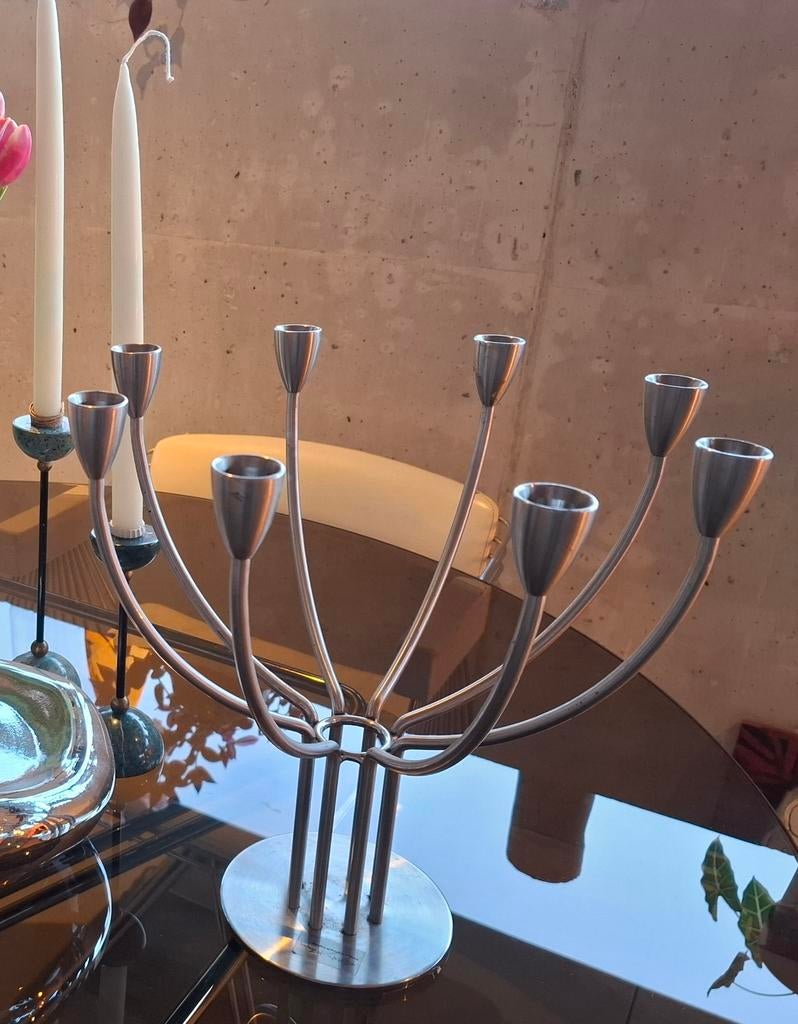 vintage 8-armige kandelaar ontwerp K.Hagberg jaren 90, Enlèvement
