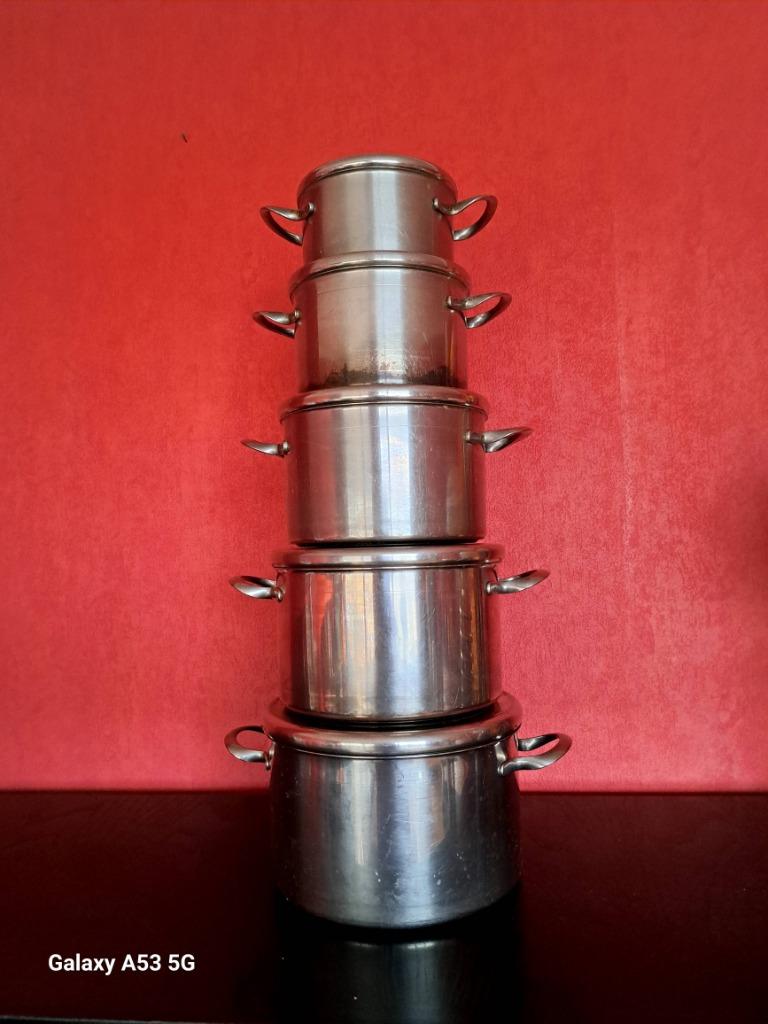 Serie de 5 marmites SARTEL+1 qulinar professionnel, Maison & Meubles, Enlèvement, Utilisé