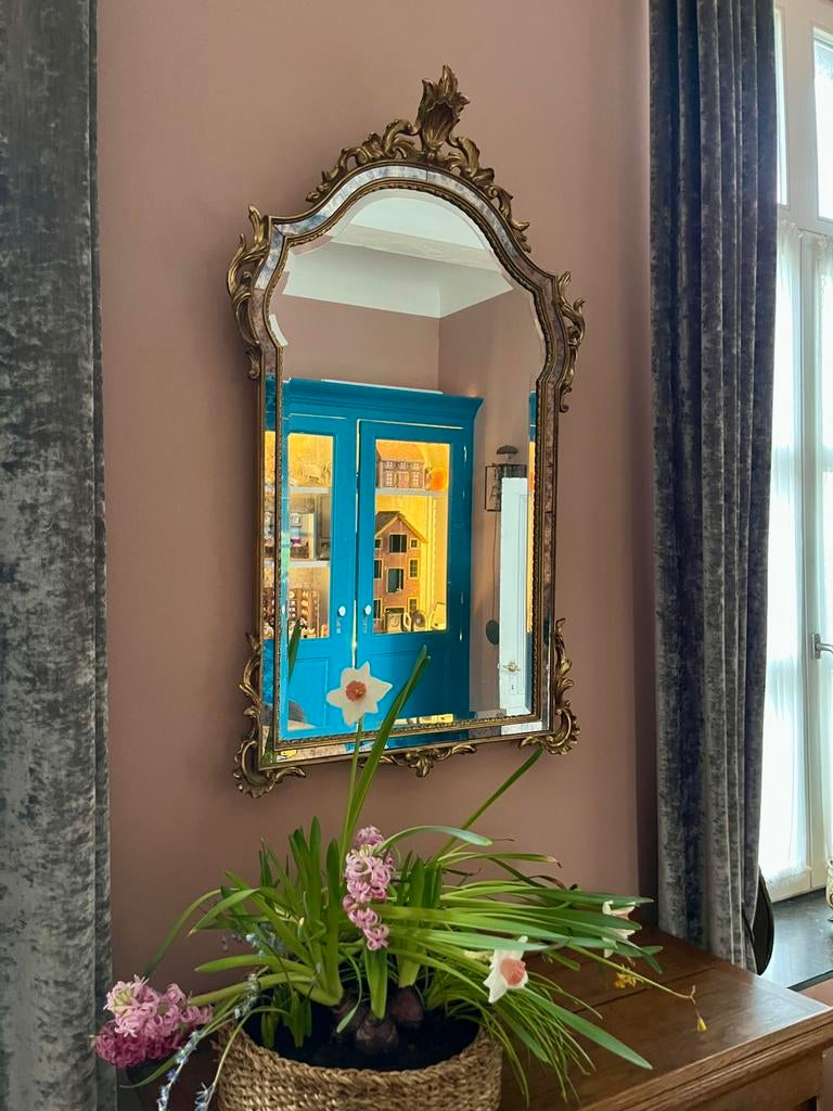 Deknudt spiegel, Antiek en Kunst, Ophalen, Rechthoekig, 50 tot 100 cm, 100 tot 150 cm