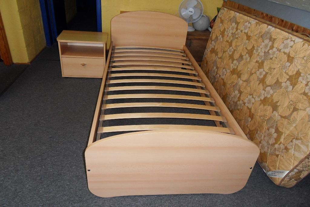 lit, Maison & Meubles, 90 cm, Beige, Enlèvement, Utilisé