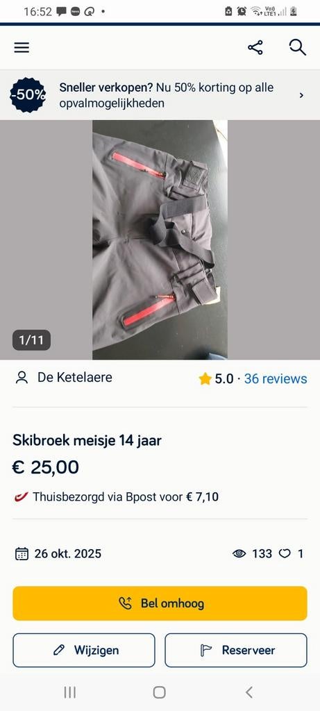 Skibroek meisje 14 jaar, Ophalen of Verzenden