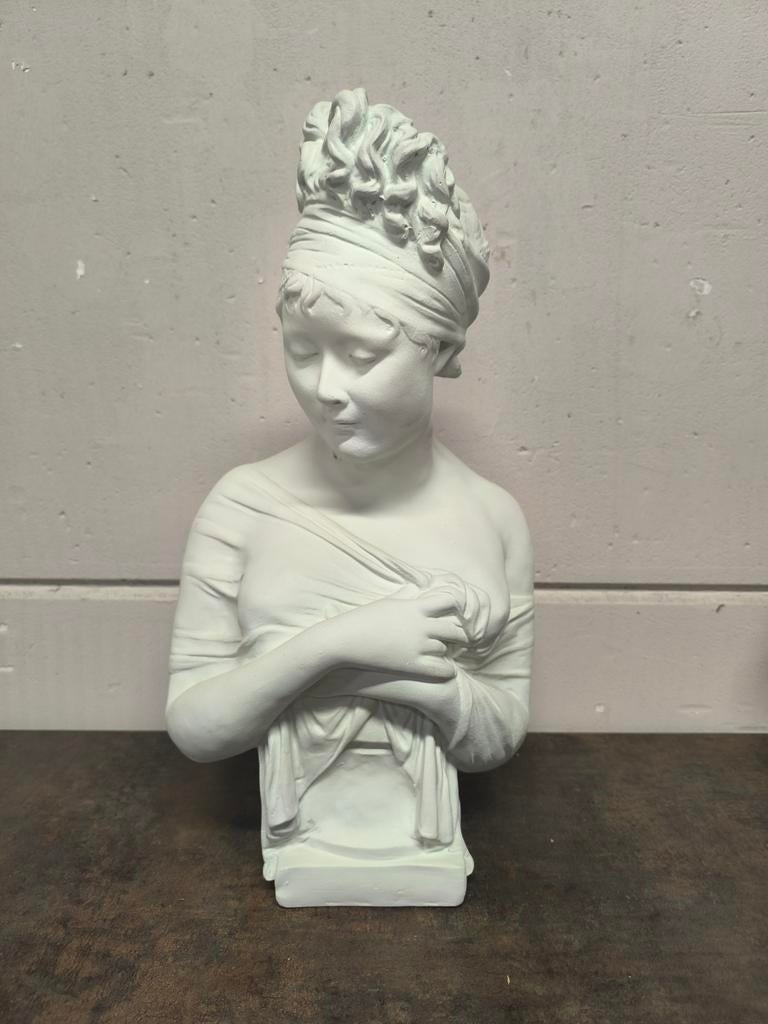 Klassieke buste van vrouw – neoklassieke stijl – wit – 55 cm, Enlèvement