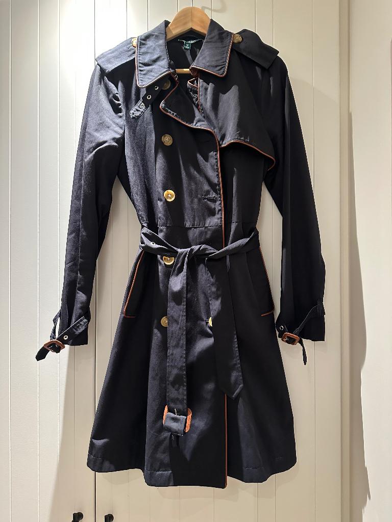 Trenchcoat Ralph Lauren M, Kleding | Dames, Blauw, Zo goed als nieuw, Ralph Lauren, Ophalen