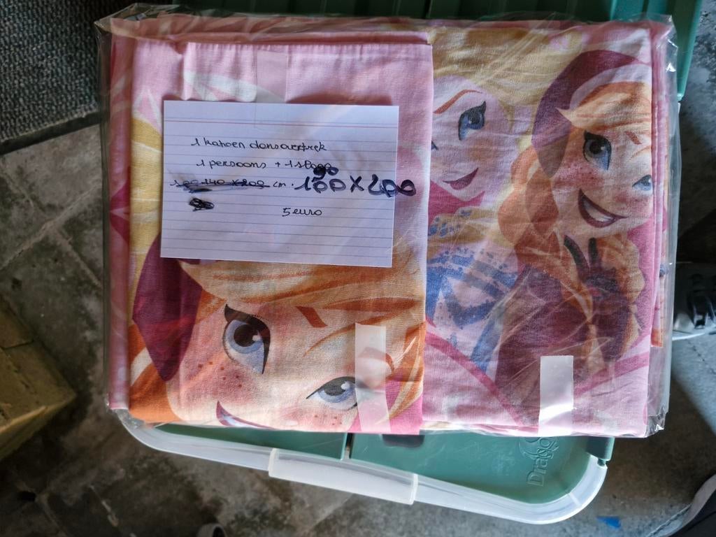 Overtrek 1 persoons flanelle met 1 kussensloop, Ophalen, Zo goed als nieuw