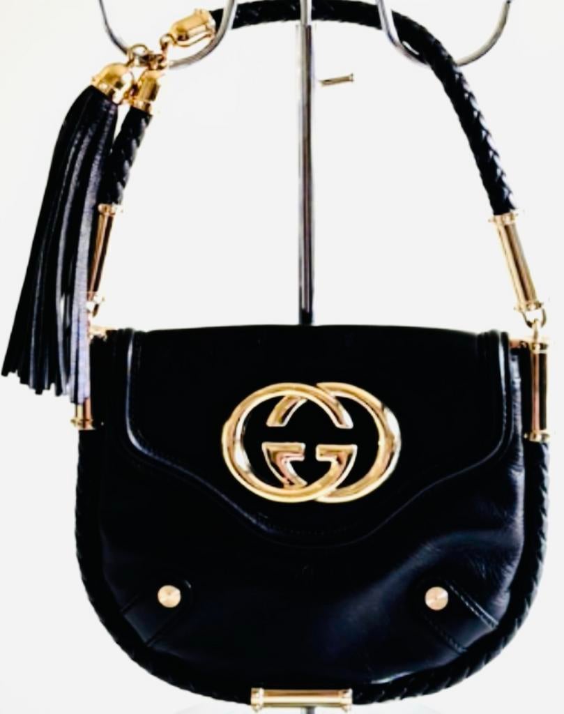 GUCCI BRITT GG LOGO TAS ZWART (NEW €1.650) ORIGINEEL💖💖💖, Enlèvement ou Envoi, Comme neuf, Noir, Sac à main