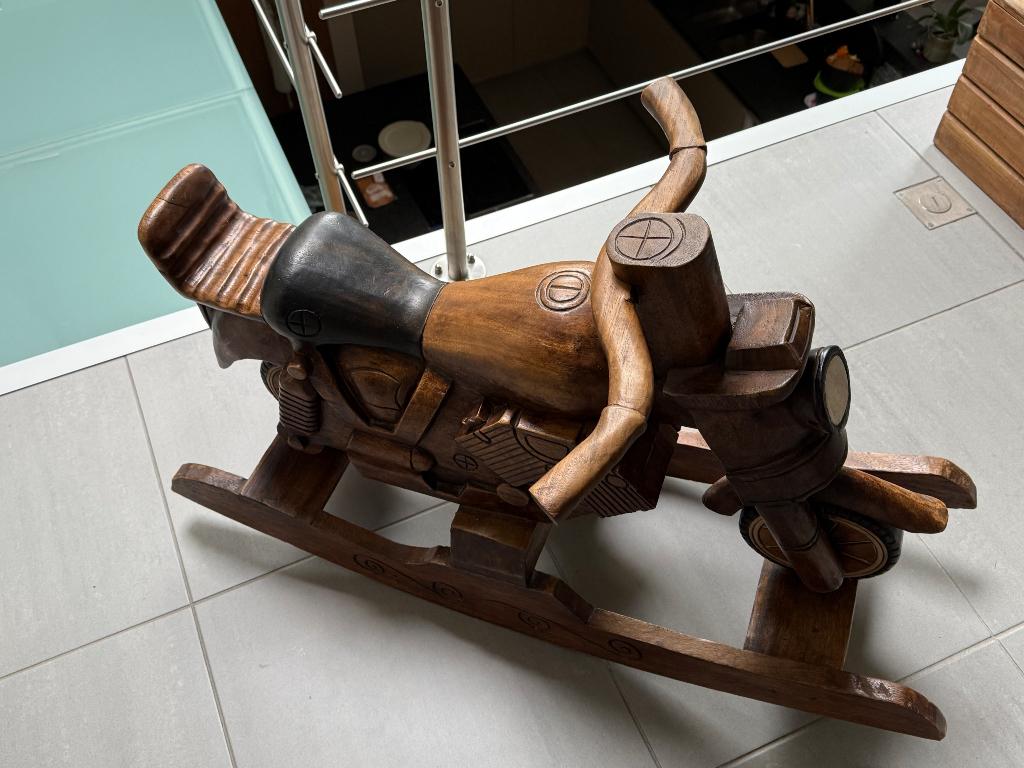Houten Harley-Davidson schommel-motor uniek! Vinted!