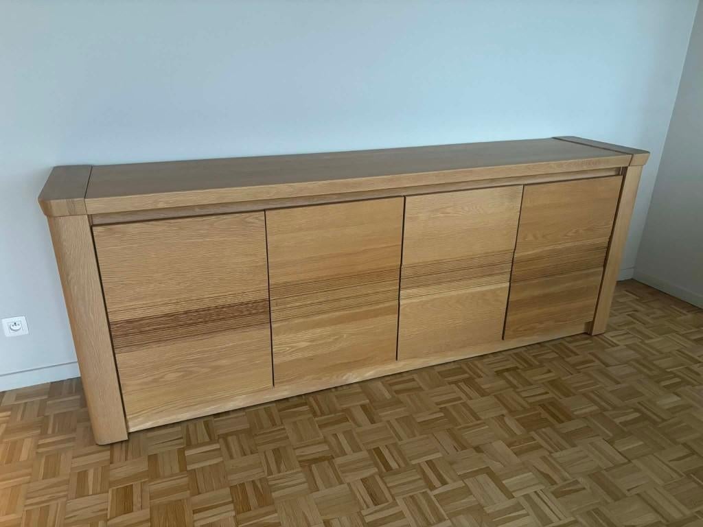 Dressoir (meubelen Moens) 239x49x90, Ophalen, Met deur(en), Eikenhout, Zo goed als nieuw