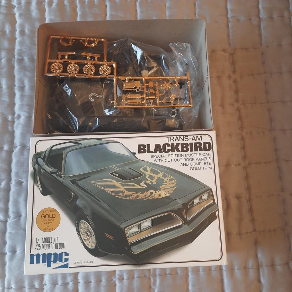 PONTIAC TRANS-AM BLACKBIRD kit 1/25 VINTAGE., Auto, Groter dan 1:32, Nieuw, Ophalen