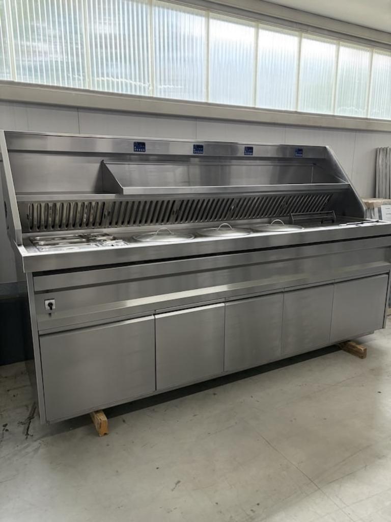 Hak Pro Frituur bakwand met ingebouwde bain marie, Ophalen, Gebruikt, Fornuis, Frituur en Grillen
