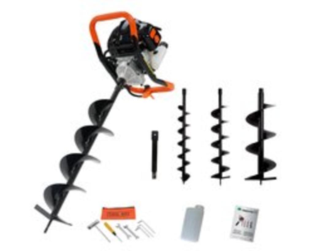TIMBERPRO - Foreuse à terre - essence - 52cc - 3 forets 100/, Jardin & Terrasse, Outils à main, Enlèvement, Neuf, Tarière, Timberpro