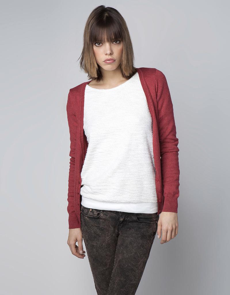 Bordeaux gilet van Bershka - Maat medium, Verzenden