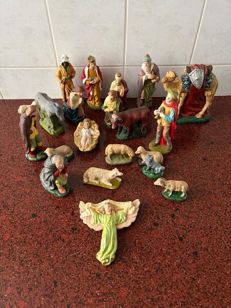 Kerststal met beeldjes jaren 50, Ophalen, Gebruikt