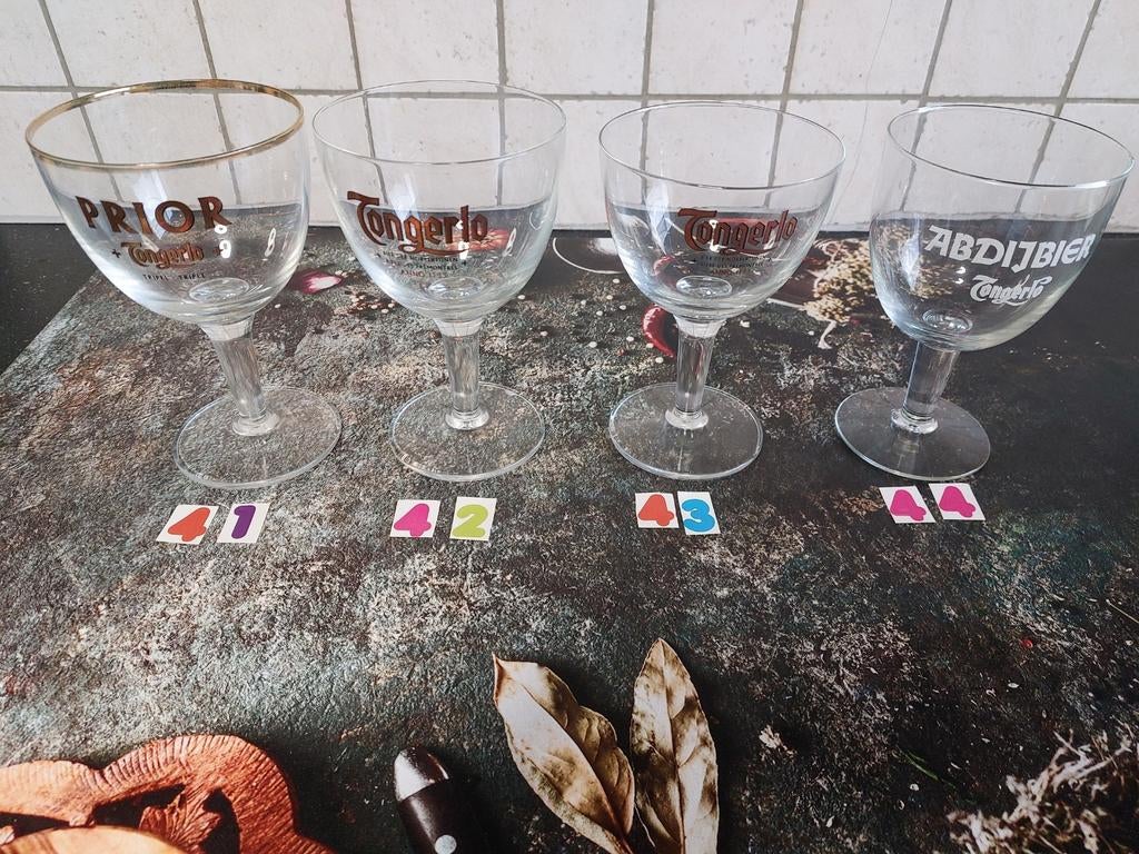 Verzamel glazen tongerlo, Ophalen of Verzenden, Zo goed als nieuw, Bierglas