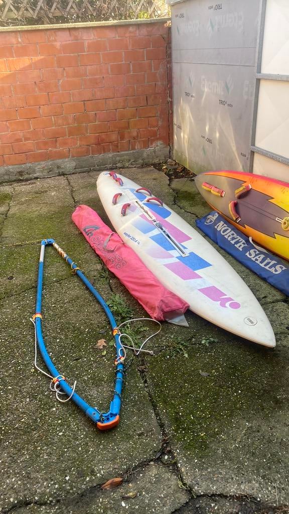 Dubbele Complete set windsurf, Watersport en Boten, Ophalen, Zo goed als nieuw, Zeil
