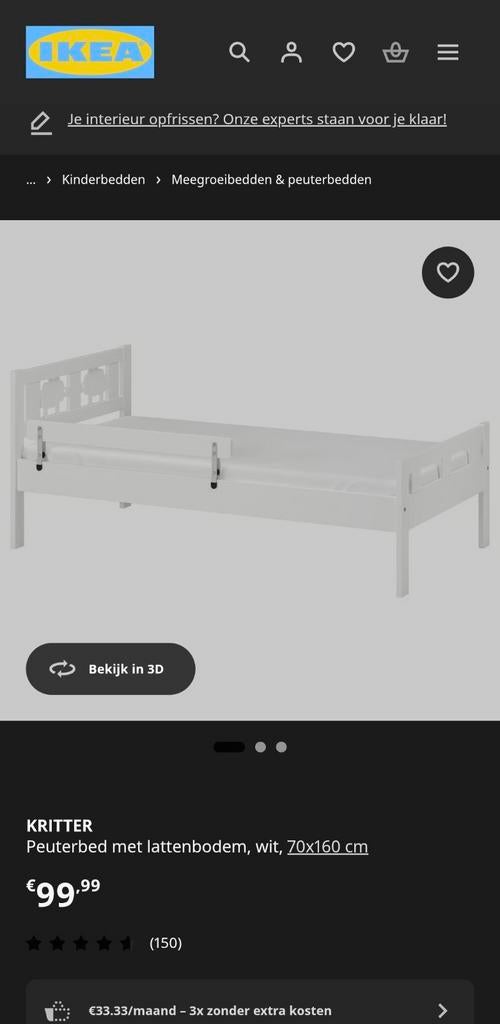 Peuter bedje perfecte staat, Ophalen, Matras