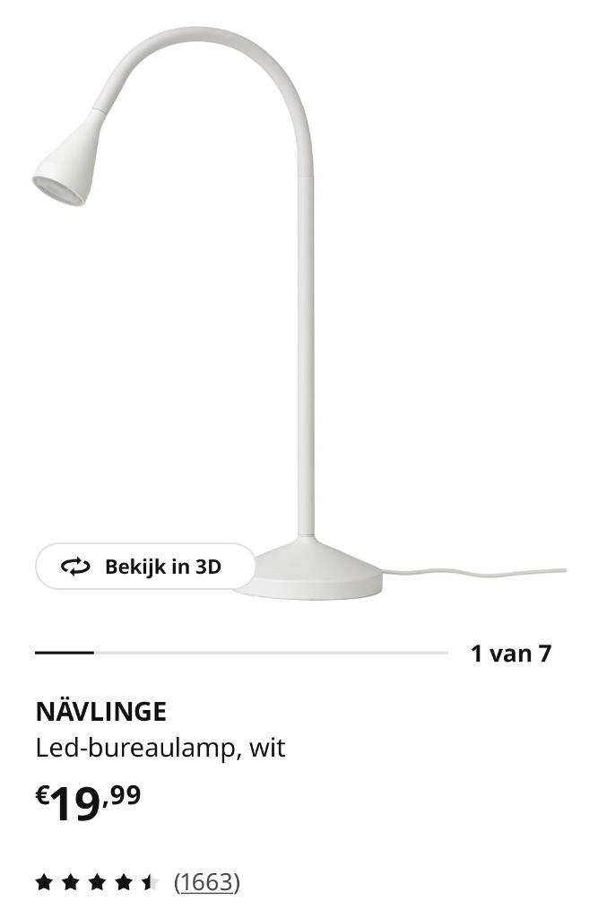 IKEA Nävlinge gele bureaulamp, Huis en Inrichting, Lampen | Tafellampen, Ophalen