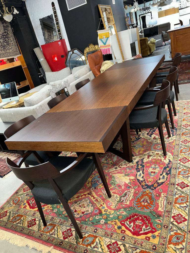 Table en bois - 2 rallonges . Calligaris  -  8 chaises, Enlèvement ou Envoi