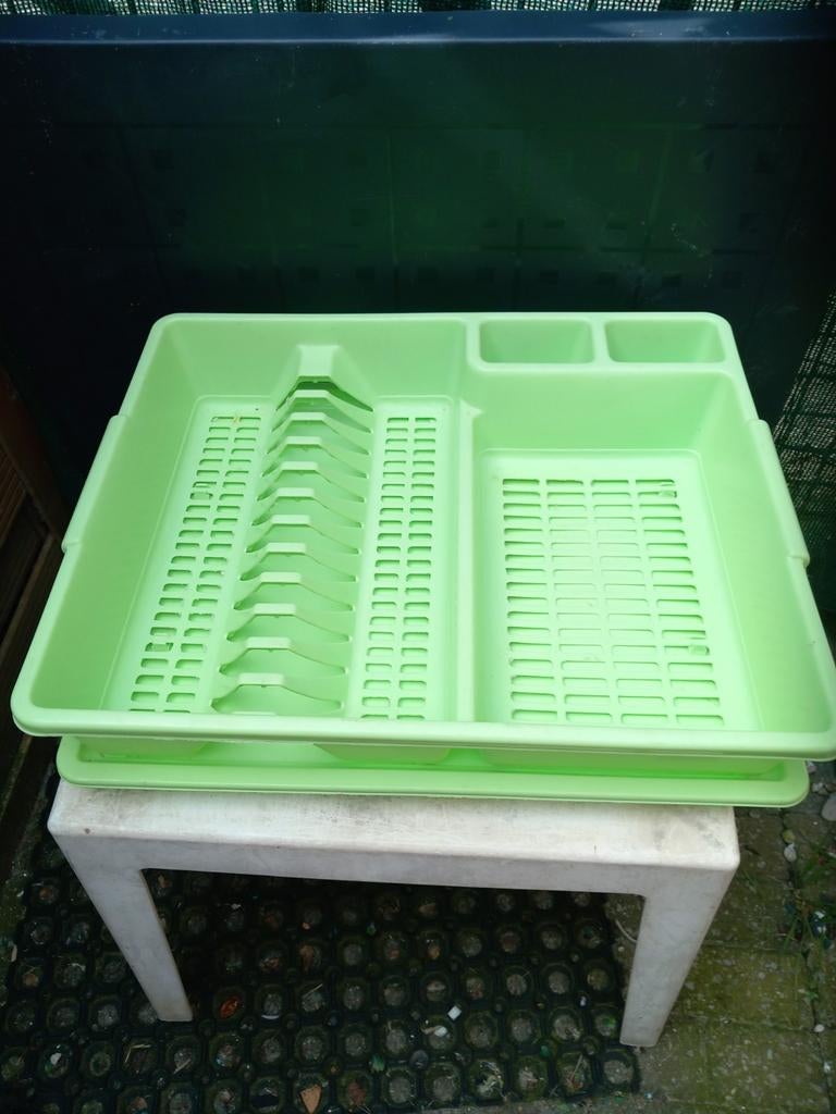 Afdruiprek met lekbak, Ophalen